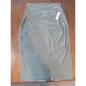 Ododos Olive Green Stretch Waist  Maxi Skirt New Size Large